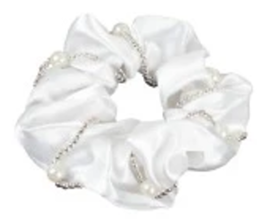 Horka Hair Scrunchie- White Satin