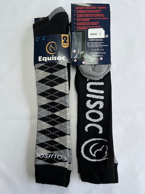 Equisoc (Ire) Twin Pack- Hugo 3- Grey/Black- EU41-45