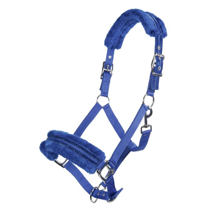 HKM Nylon Head Collar Glitter Corn Blue
