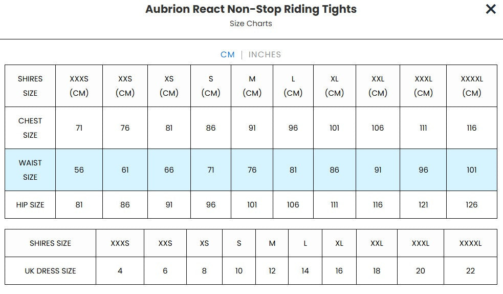 Aubrion Ladies React Rhythm Riding Tights- Shadow