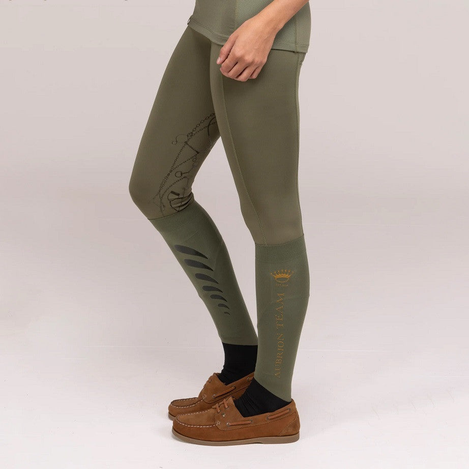 Aubrion Team Riding Tights- Ladies- Moss