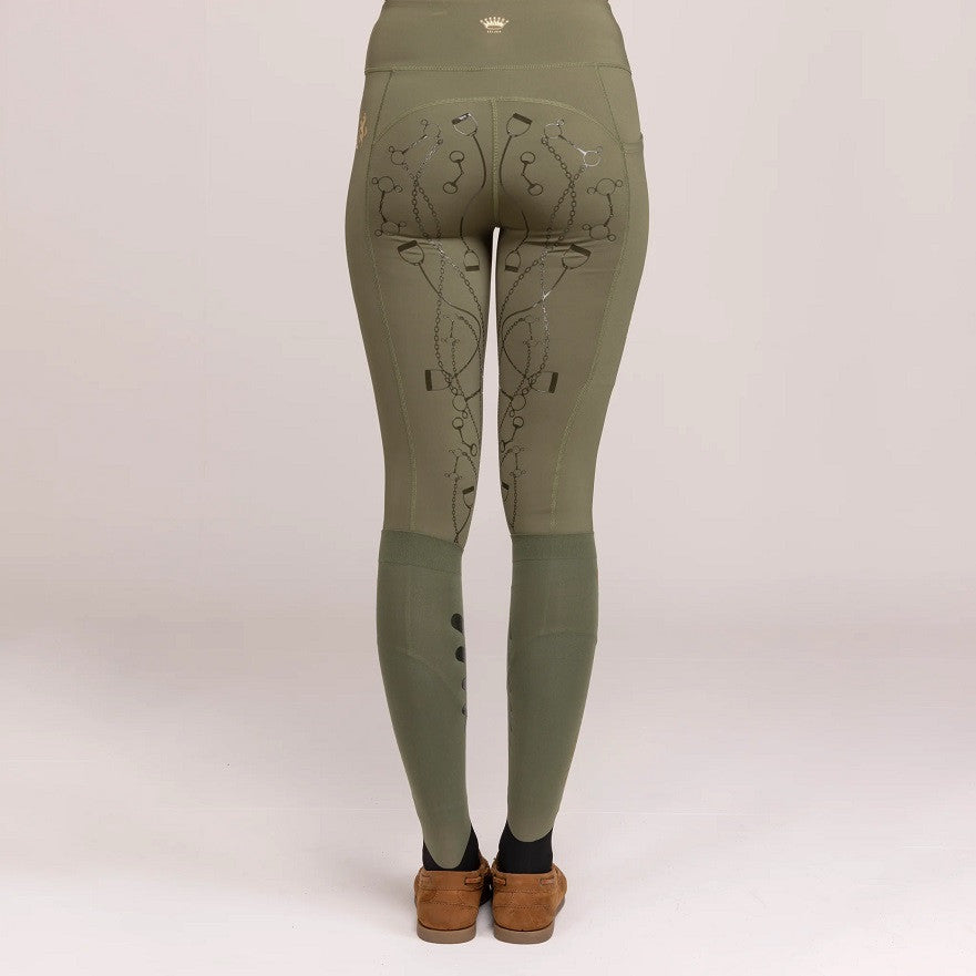 Aubrion Team Riding Tights- Ladies- Moss