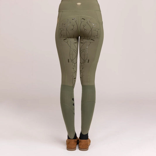 Aubrion Team Riding Tights- Ladies- Moss