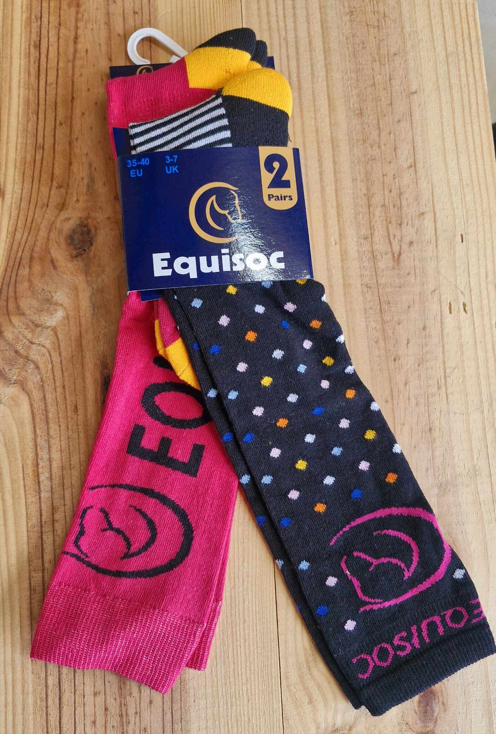 Equisoc Lucy 1 - Twin Pack - Navy/ Pink- Size EU 35-40