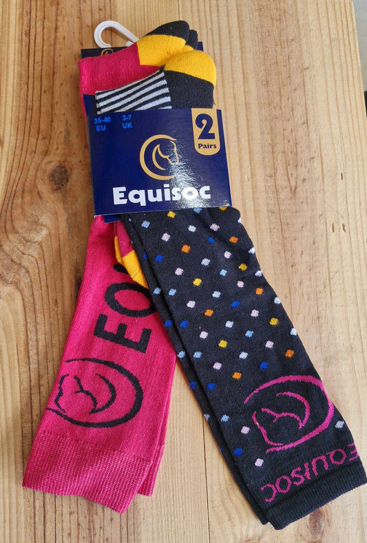 Equisoc Lucy 1 - Twin Pack - Navy/ Pink- Size EU 35-40