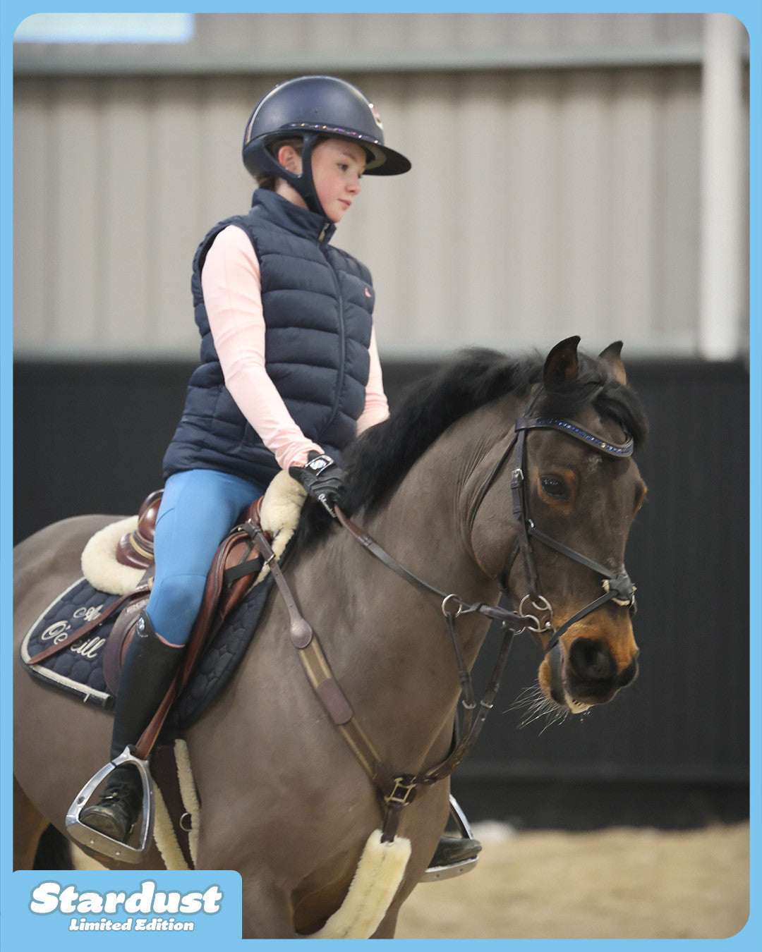 Jod-Z Girls Riding Leggings- Stardust Teal