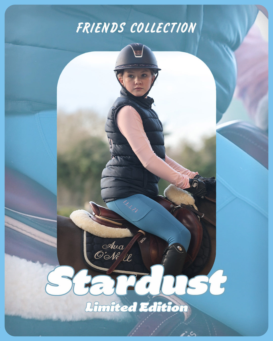 Jod-Z Girls Riding Leggings- Stardust Teal