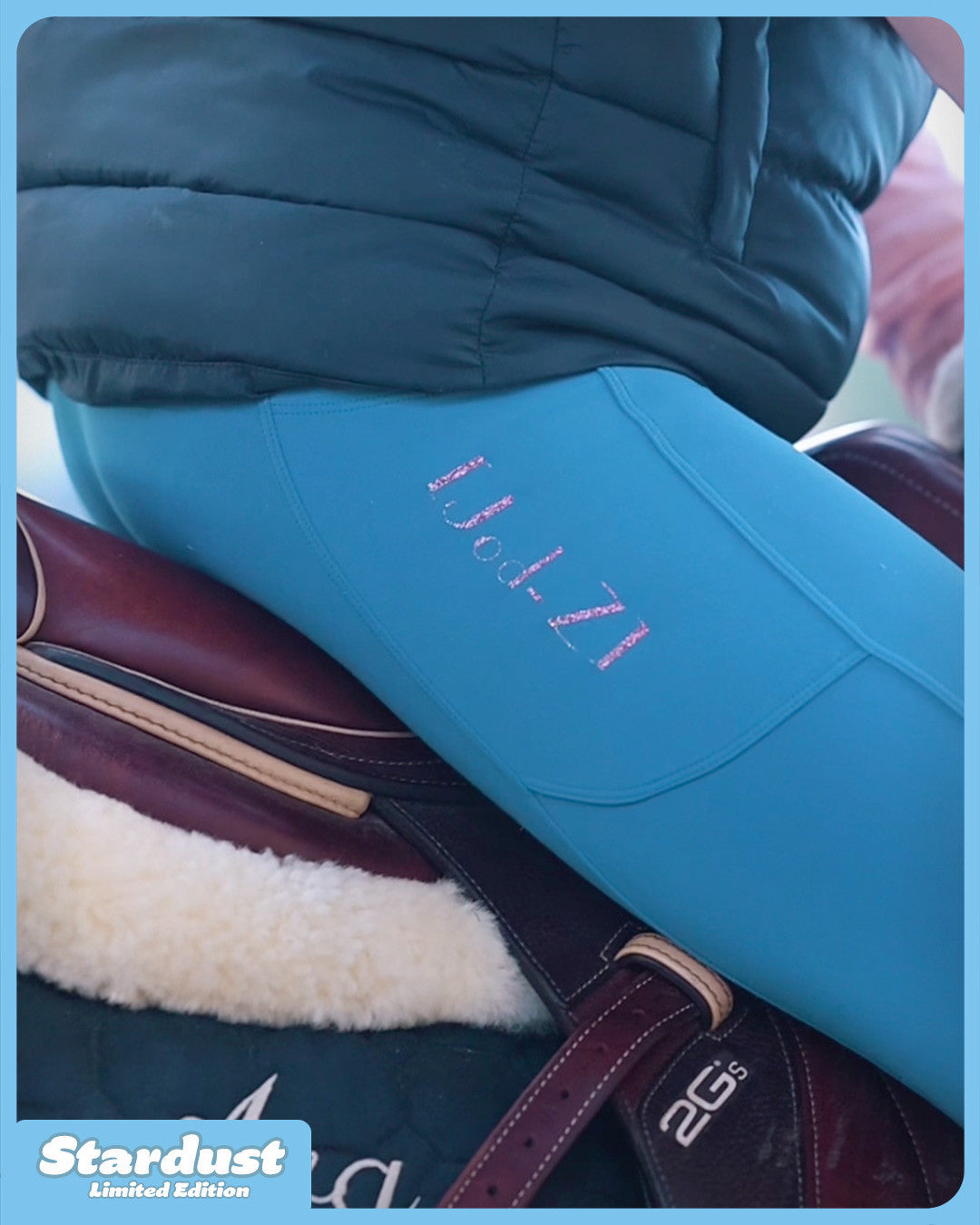 Jod-Z Girls Riding Leggings- Stardust Teal