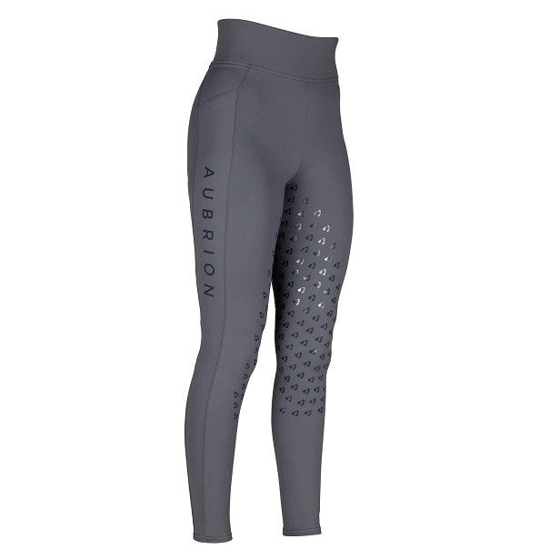Aubrion Eltar Riding Tights - Young Rider- Grey- Age 9-10