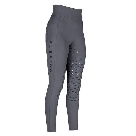 Aubrion Eltar Riding Tights - Young Rider- Grey- Age 9-10