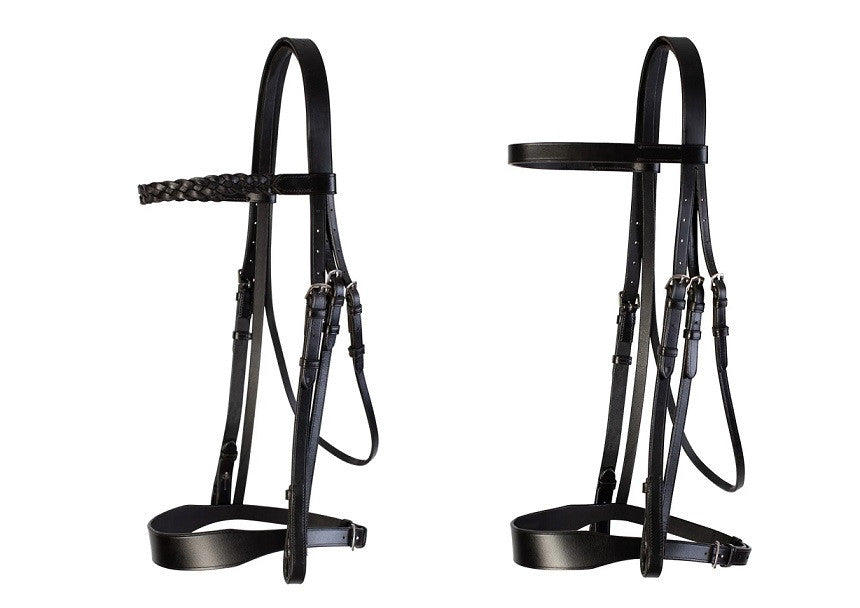 Cameo Equine Hunt/Show Bridle with 2 browbands- Brown