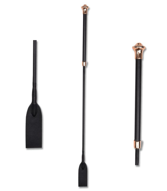 Waldhausen Noblesse Jumping Whip- Black/ Rose Gold- 75cm