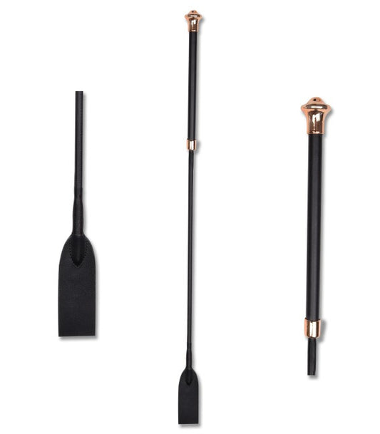 Waldhausen Noblesse Jumping Whip- Black/ Rose Gold- 75cm