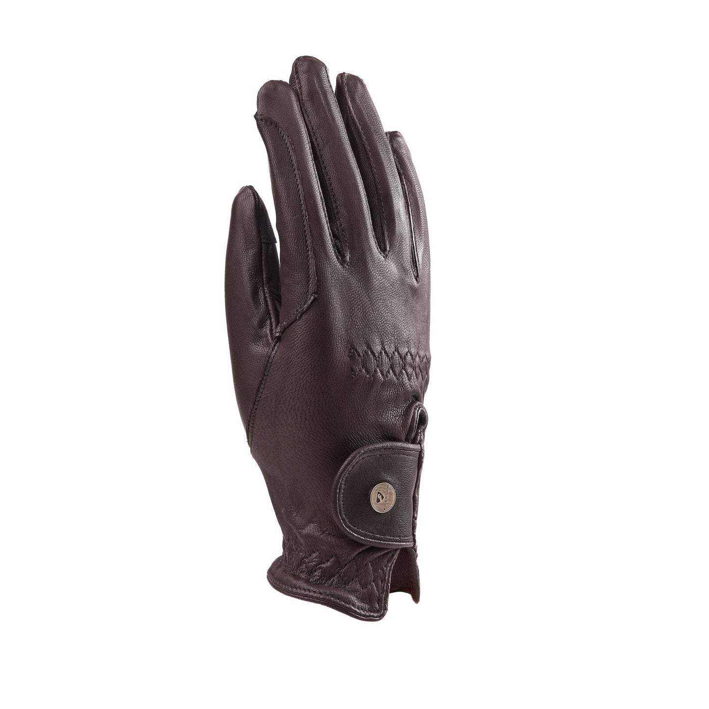 Shires Aubrion Estade Leather Riding Gloves- Brown