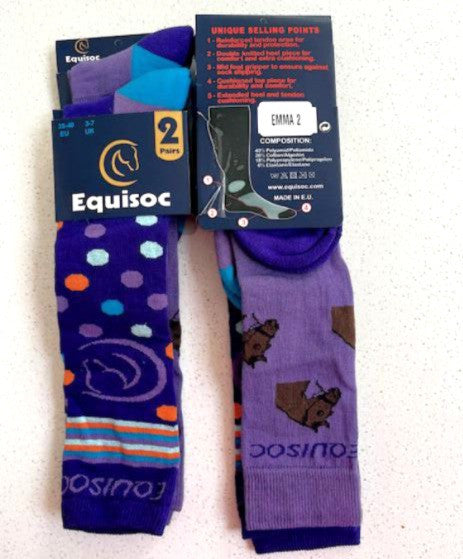 Equisoc Emma 2  Size 3/7 Purple Mauve spots