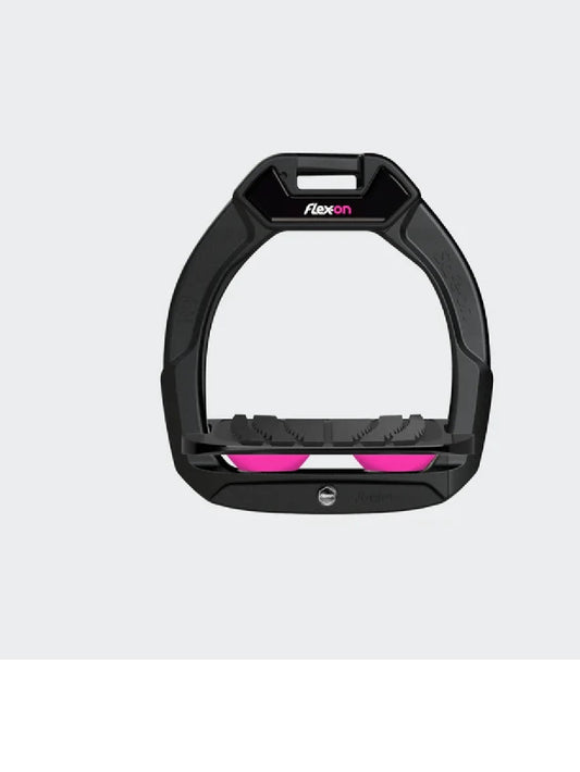 Flex On 'Safe On' Safety Stirrups Junior Black/Pink