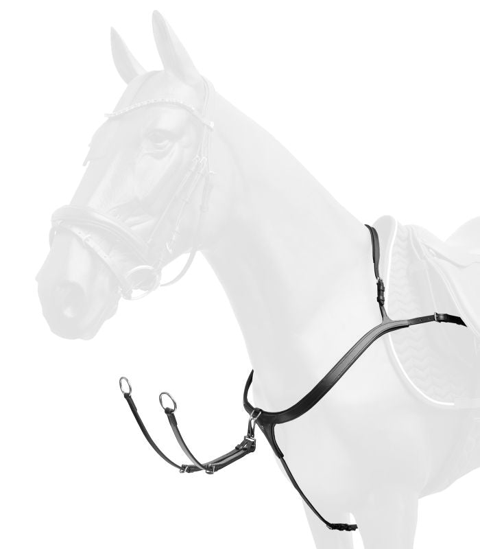 Waldhausen X-Line breastplate with long bridge - Size: Full - Black