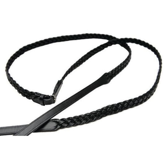 Celtic Equine Plaited/ Braided Reins- Black- Cob/ Full Size