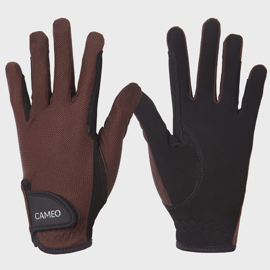 Cameo Equine Junior Performance Riding Gloves Brown