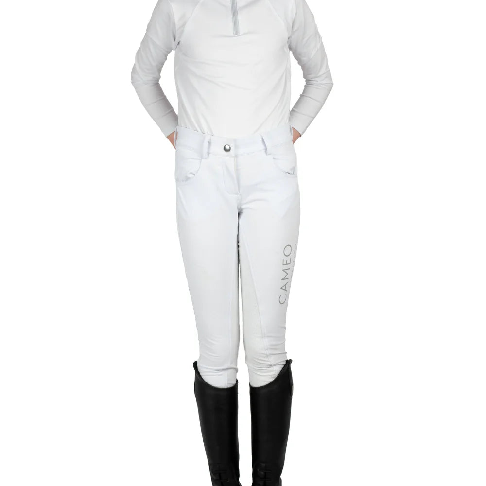 Cameo Equine Junior Waterproof Breeches - White - 26" or  Age 10-11