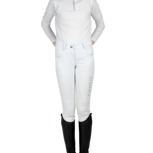 Cameo Equine Junior Waterproof Breeches - White - 26" or  Age 10-11