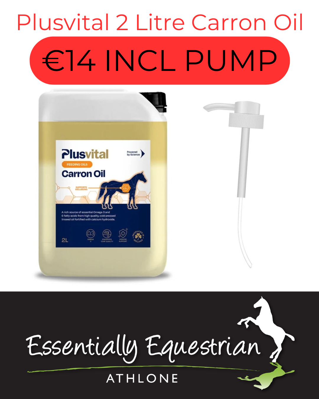 Plusvital Carron Oil- 2 litre- Was €21.80 Plus Free Dispenser