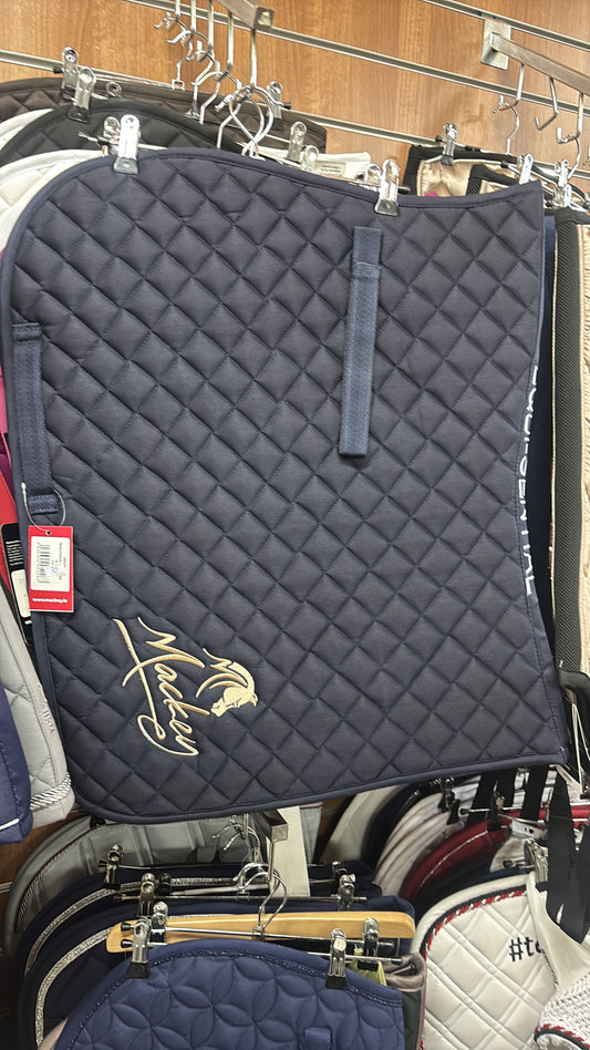 Mackey Embroidered Saddlecloth - Navy - Full Size