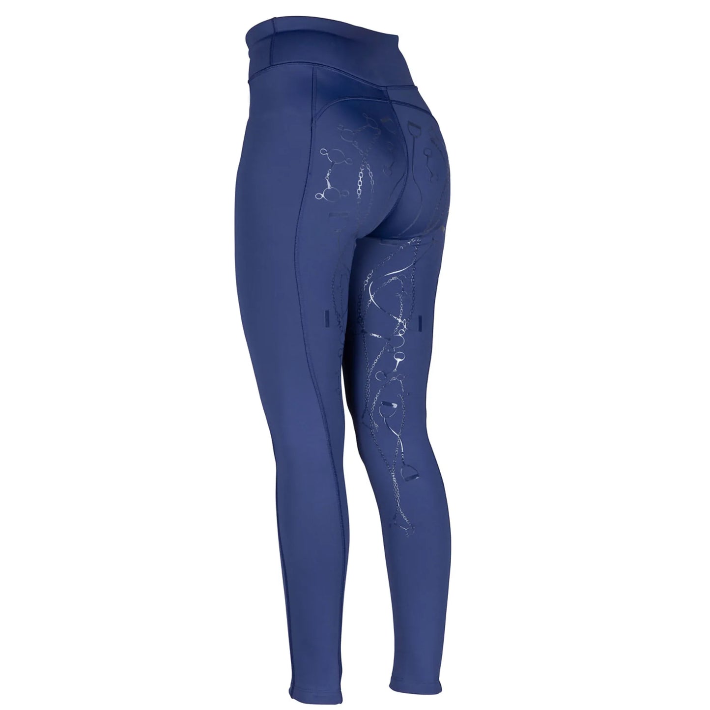 Aubrion Team Full Grip Ladies Winter Riding Tights - Blue