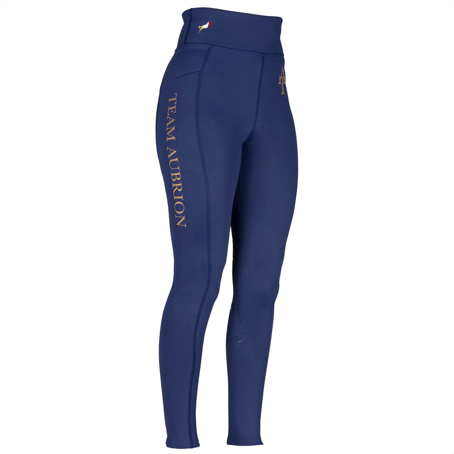 Aubrion Team Full Grip Ladies Winter Riding Tights - Blue