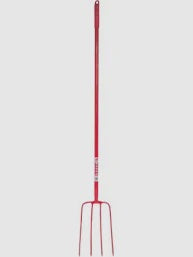 Red Gorilla Straight Handle Manure Fork- Red