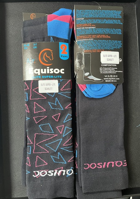 Equisoc (Ireland) Elite Super-Lite Socks- Scarlett- UK3-7