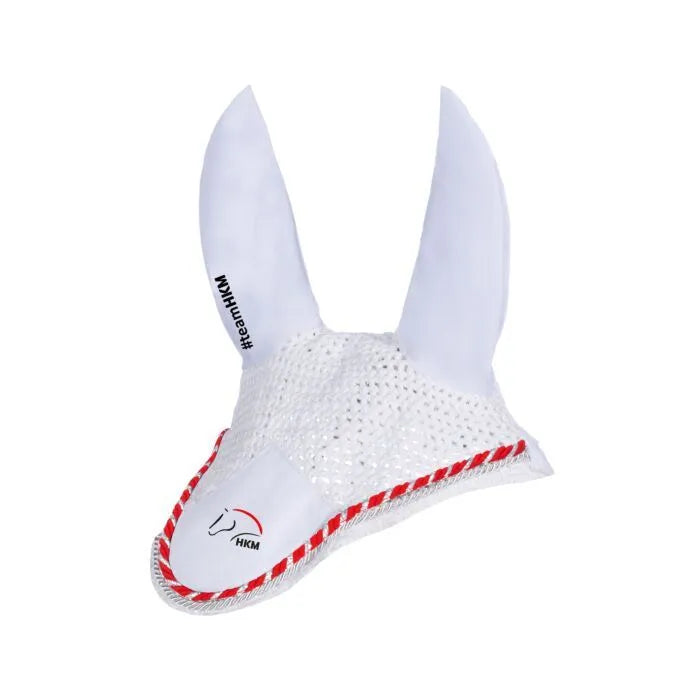 HKM Saddlecloth- Team HKM- White- Pony Size + FREE Ear Bonnet